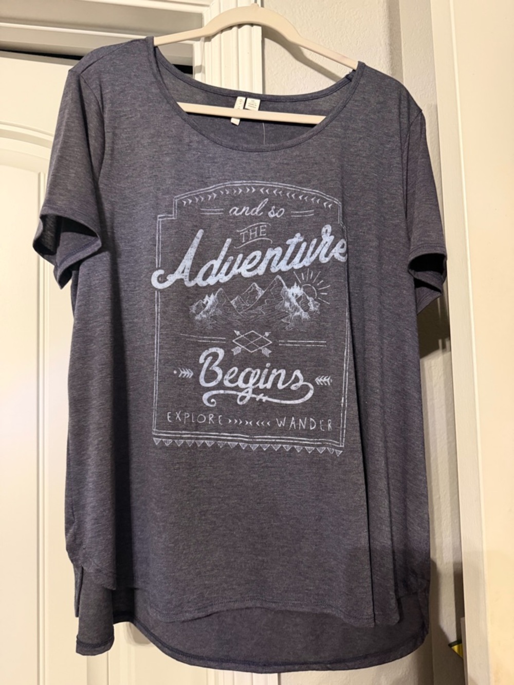 Gray Graphic Tee - Adventure Begins
